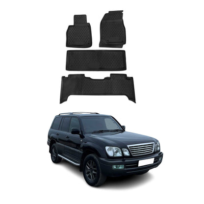 OMAC USA Floor Mats Liners Full Set All Weather for SUV – Fits with 1998-2007 Lexus LX470 – Black (4 Pcs)