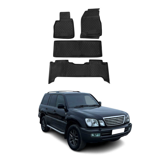 OMAC USA Floor Mats Liners Full Set All Weather for SUV – Fits with 1998-2007 Lexus LX470 – Black (4 Pcs)