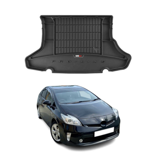 OMAC USA Premium Cargo Liner for Car – Fits 2010-2015 Toyota Prius – All Weather Heavy Duty TPE Rubber Trunk Mat, Black