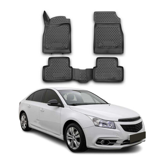 OMAC USA Premium Floor Mats Liners for Cars – Fits 2011–2015 Chevrolet Cruze (Black, 4 Pcs, All Weather)
