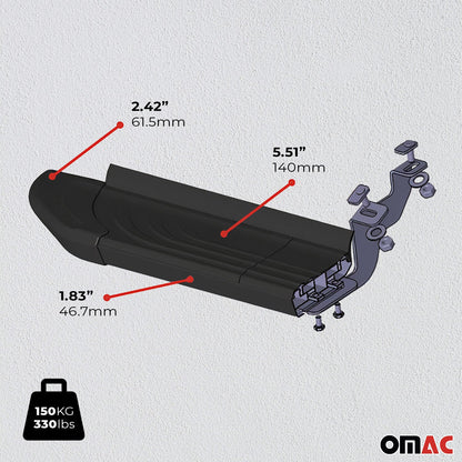 Omac USA Aluminum Running Boards, Side Steps for SUV – Fits with 2009-2020 Dodge Journey – Black (2 Pcs)