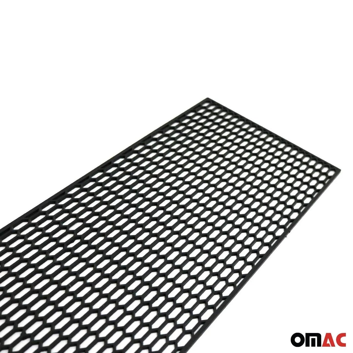 OMAC USA Universal Honeycomb Mesh Grill Insert – Trimmable Black ABS Plastic Spoiler Bumper Protector