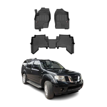 OMAC USA Floor Mats Liners Full Set All Weather Heavy Duty for SUV – Fits with 2005-2012 Nissan Pathfinder – Black (3 Pcs)