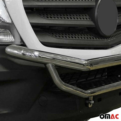 OMAC USA Bull Bar Push Front Bumper Grille for Vans – Fits 2014–2018 Mercedes Sprinter W906 (Silver, 1Pc)