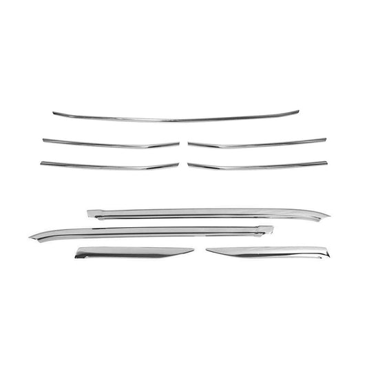 OMAC USA Front Grill & Window Frame Trim Set – Fits 2019–2025 Mercedes Sprinter W907/W910 – Stainless Steel, 9 Pcs