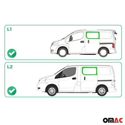 OMAC USA Front Left Sliding Door Window Glass – Fits 2015–2018 Chevrolet City Express L1 Short Wheelbase – Black Tempered Auto Glass (1 Pc)