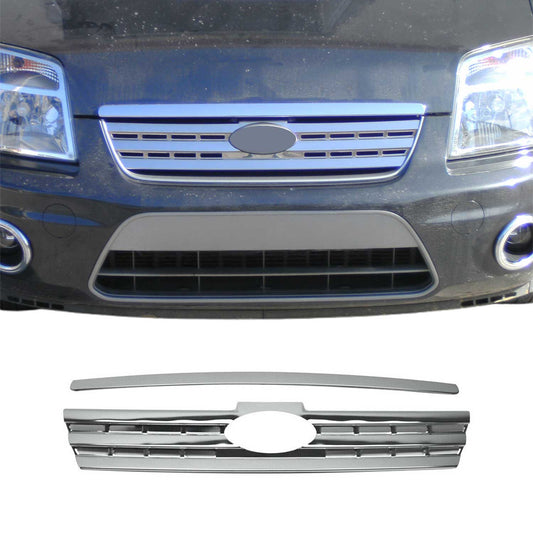 OMAC USA Front Bumper Grill Trim Molding for Cars – Fits 2010–2013 Ford Transit Connect - 2Pcs (Stainless Steel, Chrome)