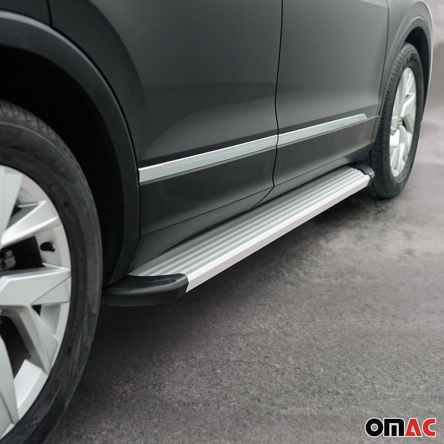 Omac USA Aluminum Running Boards, Side Steps for SUV – Fits with 2013-2015 Subaru XV Crosstrek – Silver (2 Pcs)