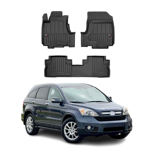 OMAC USA Premium Floor Mats Liners Full Set All Weather Heavy Duty for SUV – Fits with 2007-2011 Honda CR-V – Black (3 Pcs)