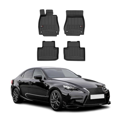 OMAC USA Premium Floor Mats Liners Full Set All Weather for Sedan – Fits with 2014-2024 Lexus IS (IS F /200t /250 /300 /350 /500, RWD Only) – Heavy Duty, Black (4 Pcs)
