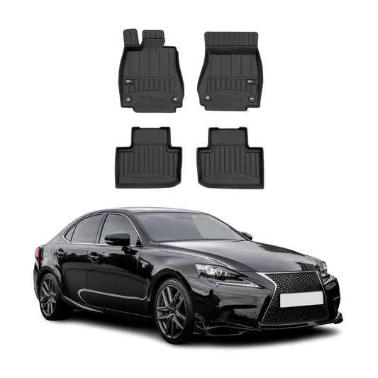 OMAC USA Premium Floor Mats Liners Full Set All Weather for Sedan – Fits with 2014-2024 Lexus IS (IS F /200t /250 /300 /350 /500, RWD Only) – Heavy Duty, Black (4 Pcs)
