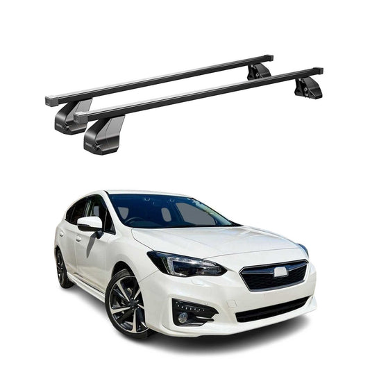 OMAC USA Roof Rack Cross Bars for Car – Fits 2017-2023 Subaru Impreza (Excludes Models Without OEM Fixed Points) – Steel Black (2 Pcs)