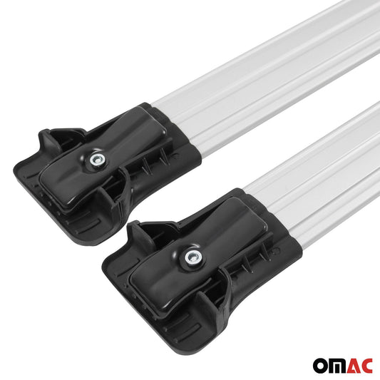 OMAC USA Roof Rack Cross Bars for SUV – Fits 2011–2018 VW Touareg – Aluminium Silver (2 Pcs)
