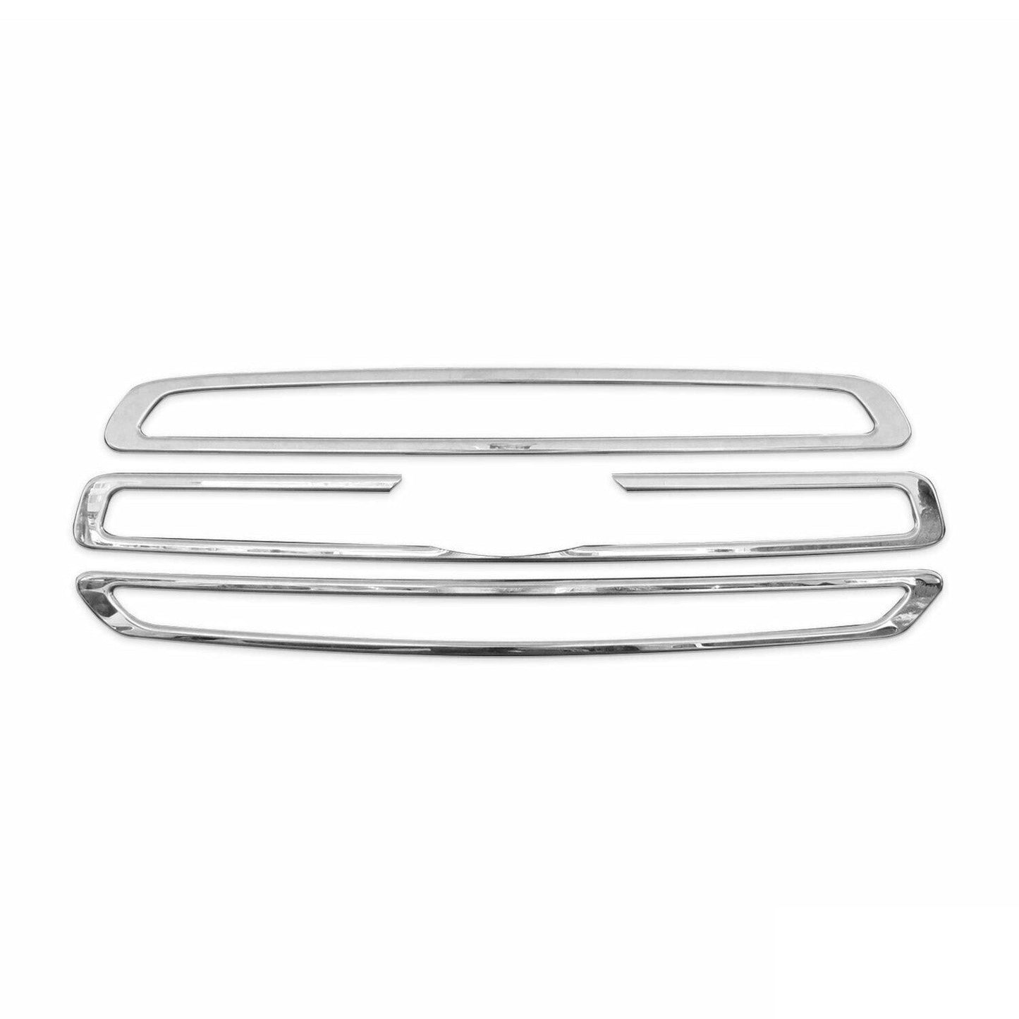 OMAC USA Front Bumper Grille Trim – Fits 2015–2020 Ford Transit 150/250/350 – Stainless Steel Chrome Mirror Finish, 3 Pcs