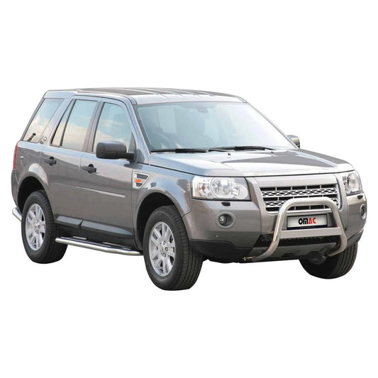 OMAC USA Bull Bar Push Front Bumper Grille for Land Rover LR2 2008-2015 – Stainless Steel Silver, 1 Pc
