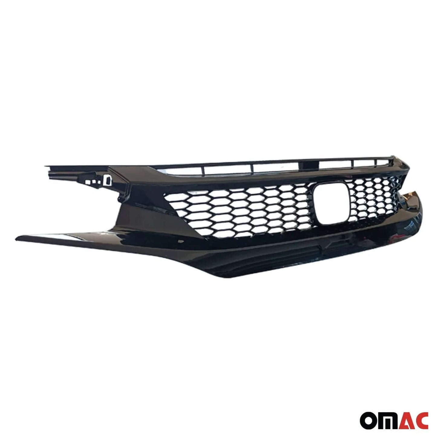 OMAC USA Front Bumper Grille for Hatchback – Fits 2016-2018 Honda Civic Type-R – Sporty Style Black Plastic