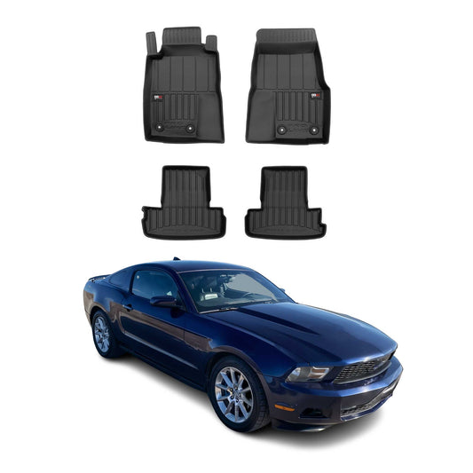 OMAC USA Premium Floor Mats Liners for Cars – Fits 2004-2014 Ford Mustang (Black, 4 Pcs, All Weather Heavy Duty)