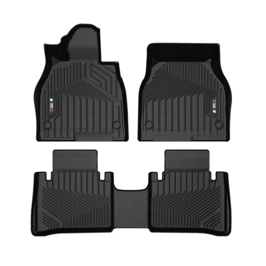OMAC USA Premium Floor Mats Liners for Car – Fits 2022–2024 Mercedes EQS Liftback V297 – First & Second Row Set All Weather Heavy Duty Black