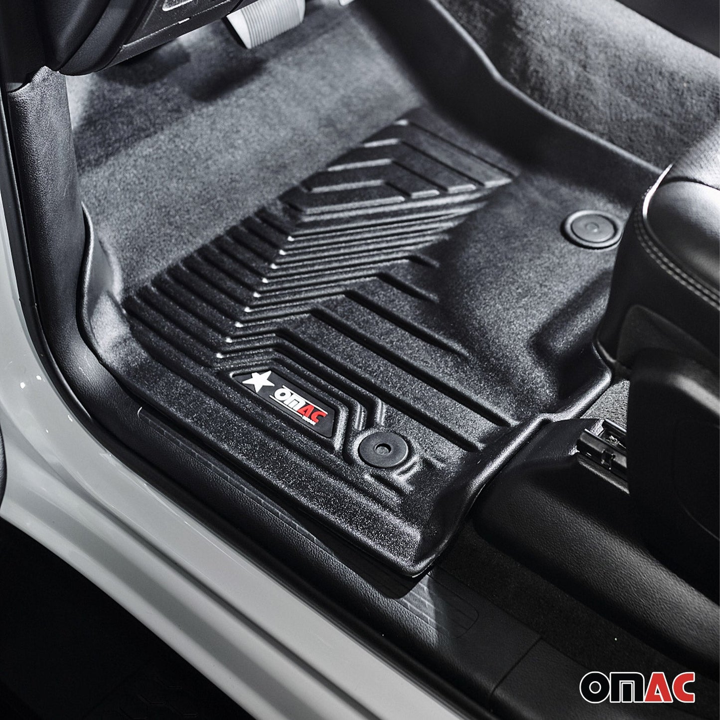 OMAC USA Premium Floor Mats for SUV – First & Second Row – Fits with 2018–2025 Audi Q5 & SQ5 – Black (4 Pcs)