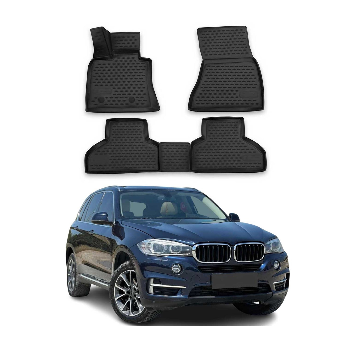 Omac USA Premium Rubber Floor Mats Liners for Cars – Fits with 2014-2018 BMW X5 F15/F85 (4 Pcs)