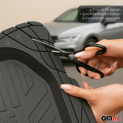 OMAC USA Semi-Custom Rubber Floor Mats & Cargo Liner for Cars – Fits with 2020-2024 Jaguar F-Type (5 Pcs, All Weather, Black)