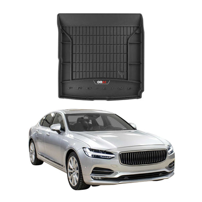 OMAC USA Premium Cargo Liner for Sedan – Fits 2017-2024 Volvo S90 – All Weather Heavy Duty TPE Rubber Trunk Mat, Black