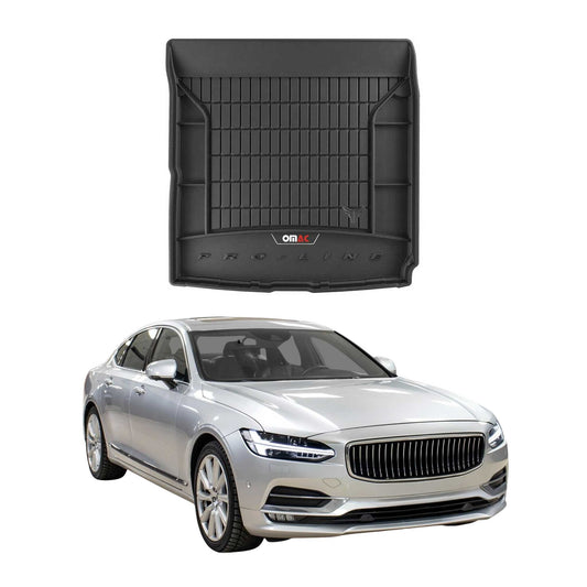 OMAC USA Premium Cargo Liner for Sedan – Fits 2017-2024 Volvo S90 – All Weather Heavy Duty TPE Rubber Trunk Mat, Black