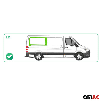 OMAC USA Rear Right Sliding Door Window Glass for Vans – Fits 2019–2021 Freightliner Sprinter L2 (Tempered, Black, 1Pc)