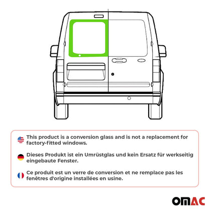 OMAC USA Right Side Rear Window Glass for Vans – Fits 2010–2013 Ford Transit Connect L1 & L2 (Tempered, 1Pc)