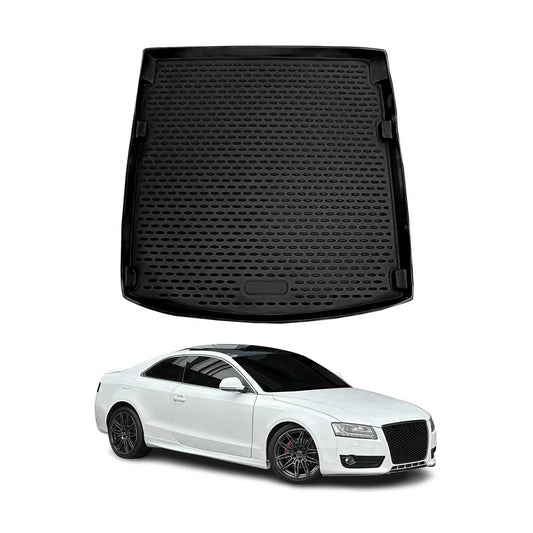 OMAC USA Cargo Liner Trunk Rubber Mat for Car – Fits with 2008-2017 Audi A5 / A5 Quattro – All Weather, Black (1PC)
