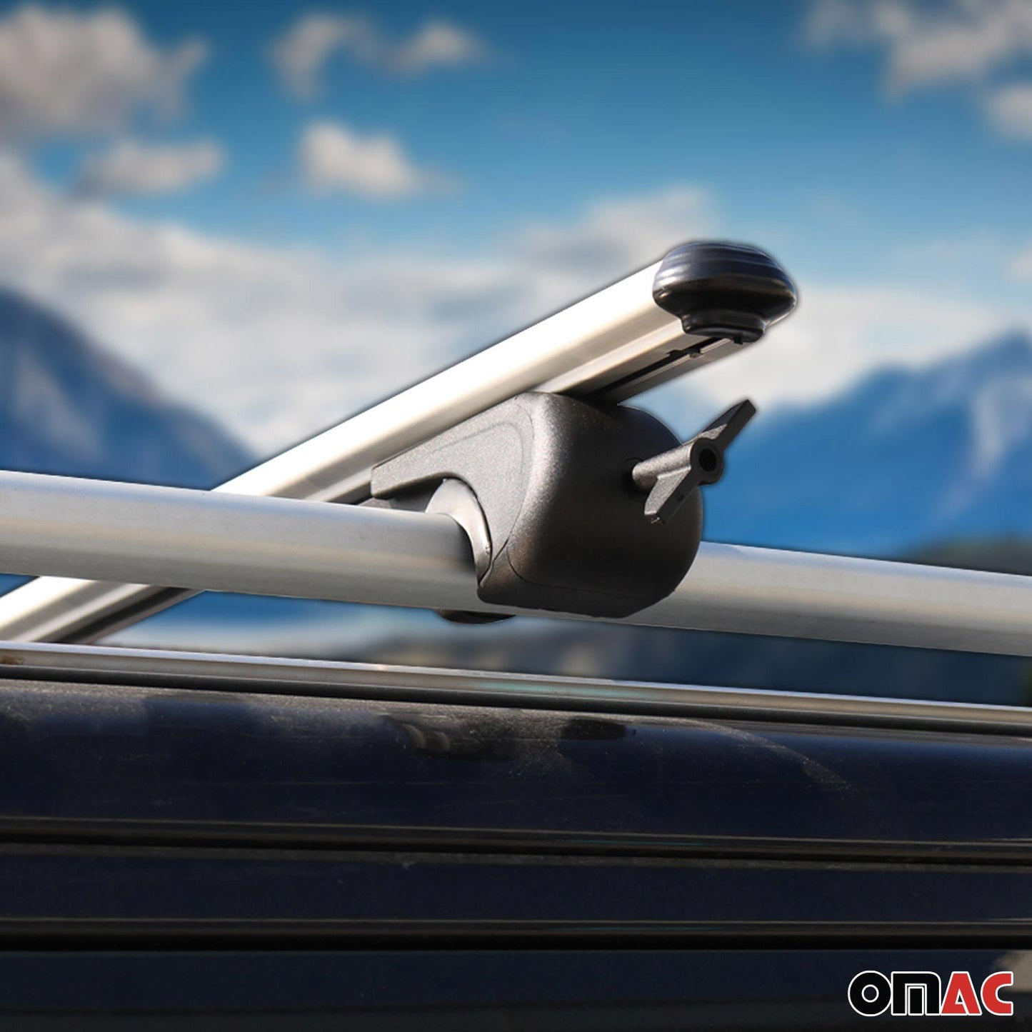Omac USA Roof Rack Cross Bars Luggage Carrier for SUV – Fits with 2019-2024 Skoda Kamiq (2 Pcs, Silver, Aluminum)