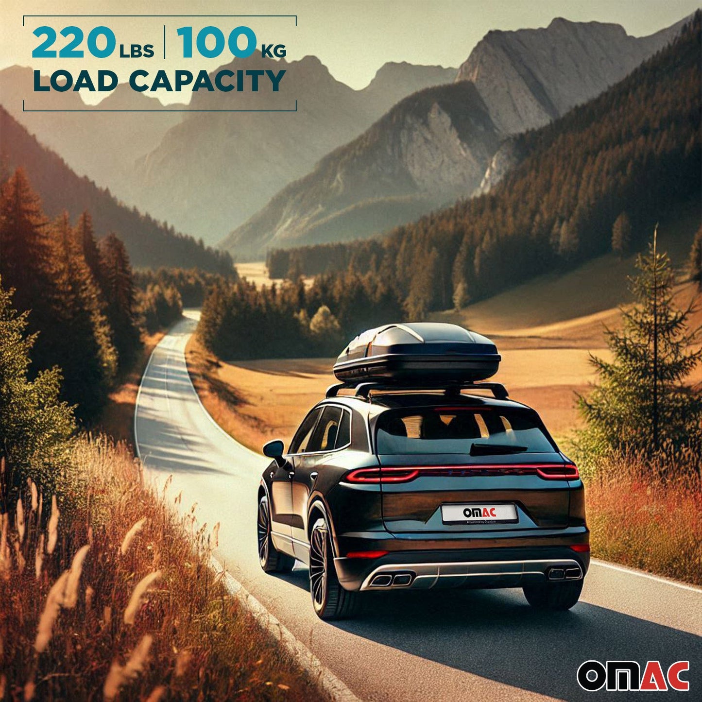 Omac USA OE Style Roof Rack Cross Bars Luggage Carrier for SUV – Fits with 2009-2019 Subaru Forester (2 Pcs, Black, Aluminum)
