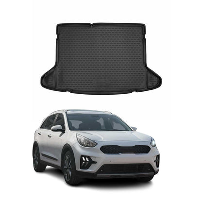 OMAC USA Semi-Custom Fit Cargo Liner Trunk Mat for SUVs – Fits 2017–2022 Kia Niro Hybrid (Black, Waterproof)