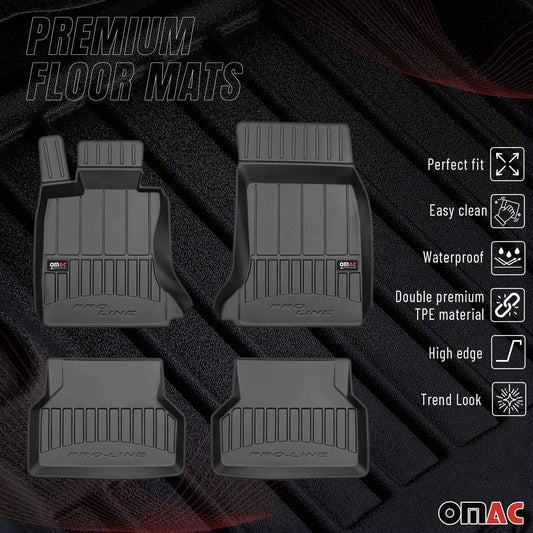 OMAC USA Premium Floor Mats Liners for Cars – Fits 2004-2010 BMW 5 Series E60/E61 (Black, 4 Pcs, All Weather Heavy Duty)
