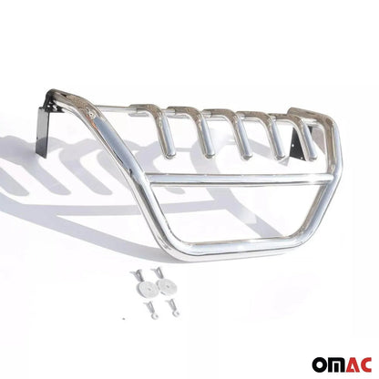 OMAC USA Front Bull Bar for Nissan Pathfinder – Fits 2005–2012 – Push Front Bumper Grille, Silver Steel 1-Pc