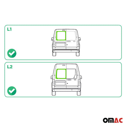 OMAC USA Right Side Rear Window Glass for Vans – Fits 2010–2013 Ford Transit Connect L1 & L2 (Tempered, 1Pc)
