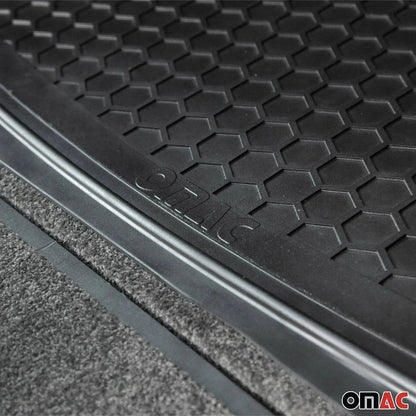 OMAC USA Cargo Liner Trunk Mat 3D Molded Waterproof Rubber Universal Fit – Black (1 Pc)