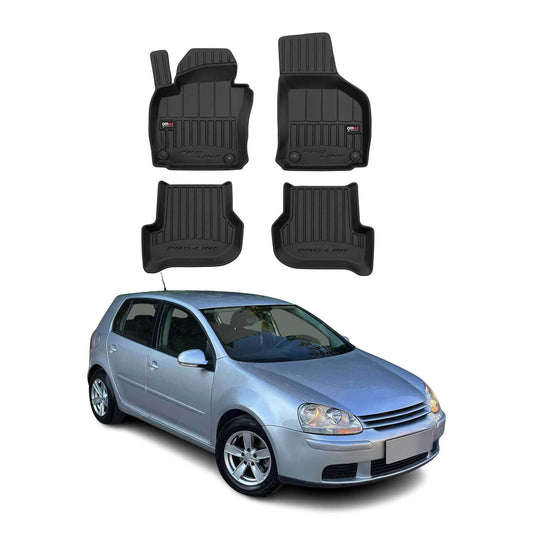 OMAC USA Premium Floor Mats Liners for Hatchbacks – Fits 2003-2014 Volkswagen Golf Mk6 (Black, 4 Pcs, All Weather)