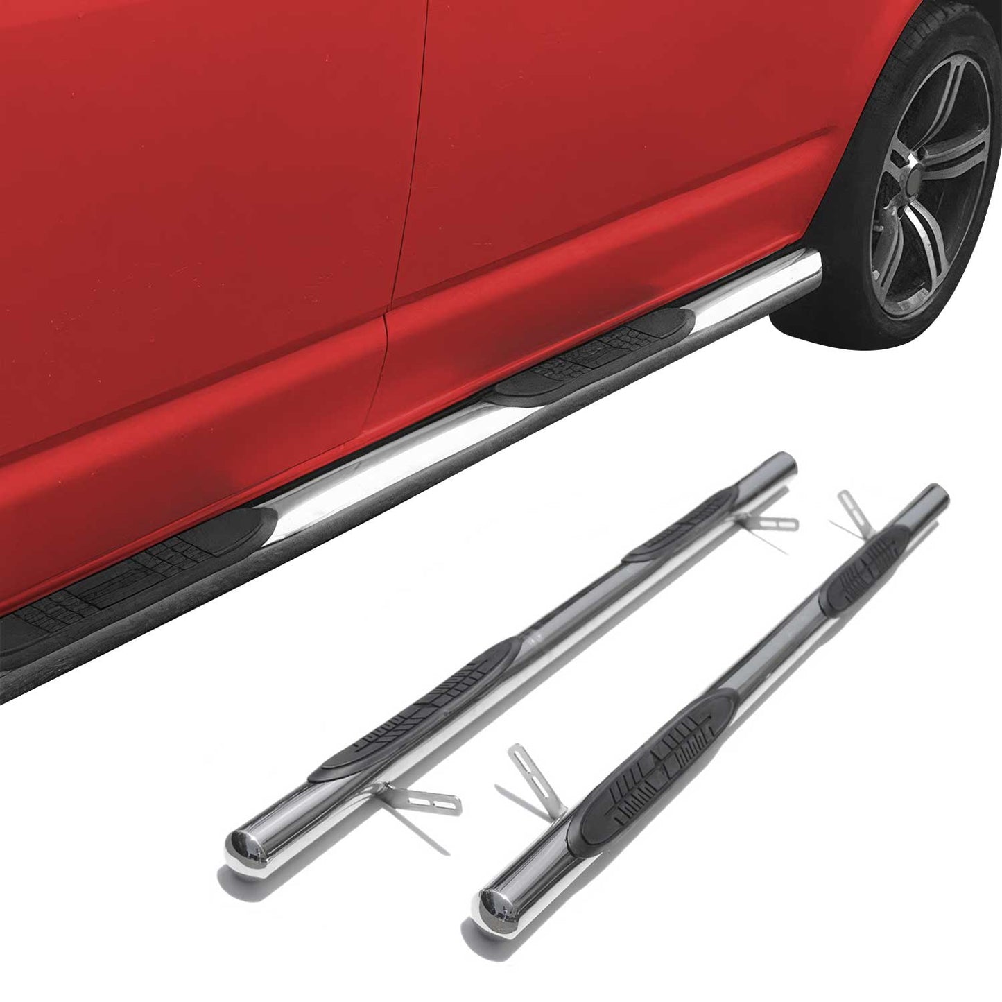 Omac USA Stainless Steel Running Boards, Side Steps for SUV – Fits with 2015-2024 Jeep Renegade – Silver, Grey (2 Pcs)