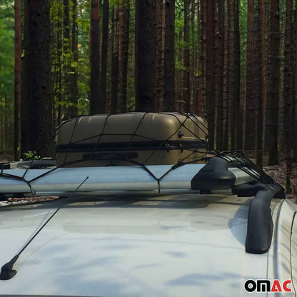 OMAC USA Floor Style Trunk Cargo Net Mesh Storage Organizer – Fits with Car / SUV / Truck – 27" x 35", Black (1PC)