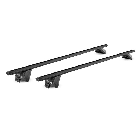 OMAC USA Roof Rack Cross Bars 44" Luggage Carrier for Flush Roof Rails – Aluminium Black (2 Pcs)
