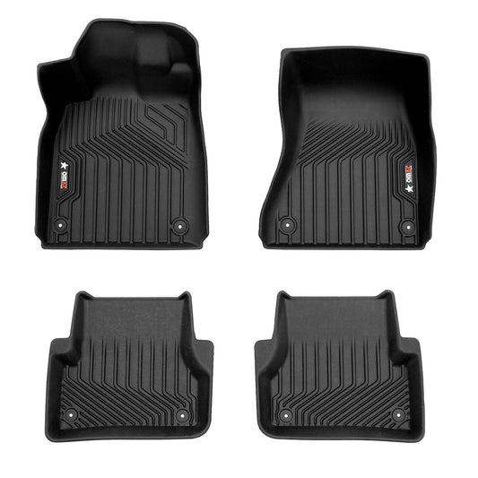 OMAC USA Premium Floor Mats for SUV – First & Second Row – fits with 2012–2018 Audi A6 & S6 – Black (4 Pcs)