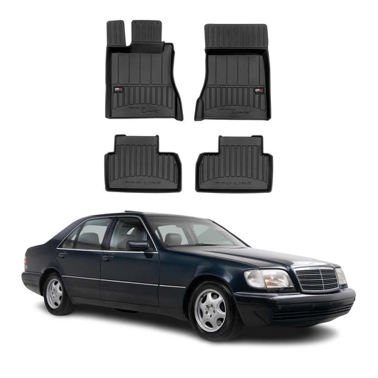 OMAC USA Premium Floor Mats Liners for Cars – Fits 1999-2006 Mercedes S-Class W220 SWB (Black, 4 Pcs)