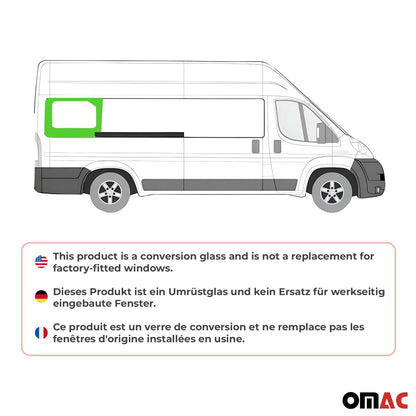 OMAC USA Rear Right Sliding Door Window Glass – Fits 2014–2024 RAM ProMaster L4 – Black Tempered Auto Glass Replacement (1 Pc)