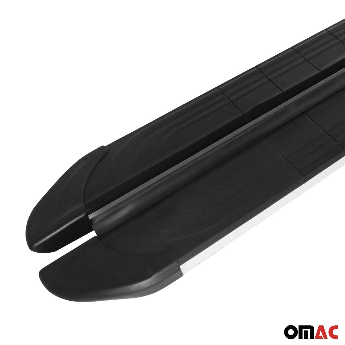 Omac USA Aluminum Running Boards, Side Steps for SUV – Fits with 2002-2006 Honda CR-V – Silver & Black (2 Pcs)