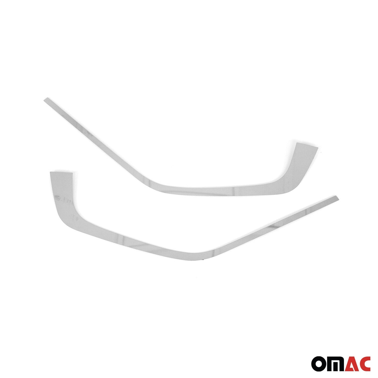 OMAC USA Front Bumper Grill Trim Molding for SUVs – Fits 2019–2025 Toyota RAV4 - 2Pcs (Stainless Steel, Silver)