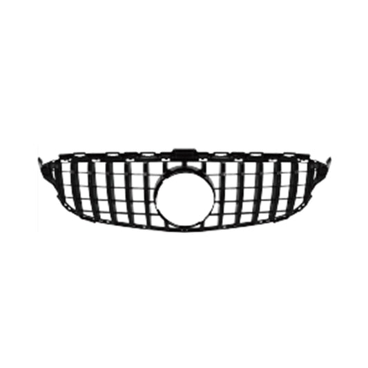OMAC USA Front Kidney Grille for Cars – Fits 2015–2018 Mercedes C-Class W205 (Black ABS, 1Pc, Pre-Facelift, No Camera)