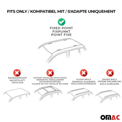 Omac USA Roof Rack Cross Bars Luggage Carrier for Cars – Fits with 2010-2014 Mercedes C-Class W204 (2 Pcs, Black, Aluminum)