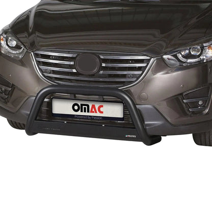 OMAC USA Bull Bar Push Front Bumper Grille for SUVs – Fits 2015–2016 Mazda CX-5 (Black Steel, 1Pc)