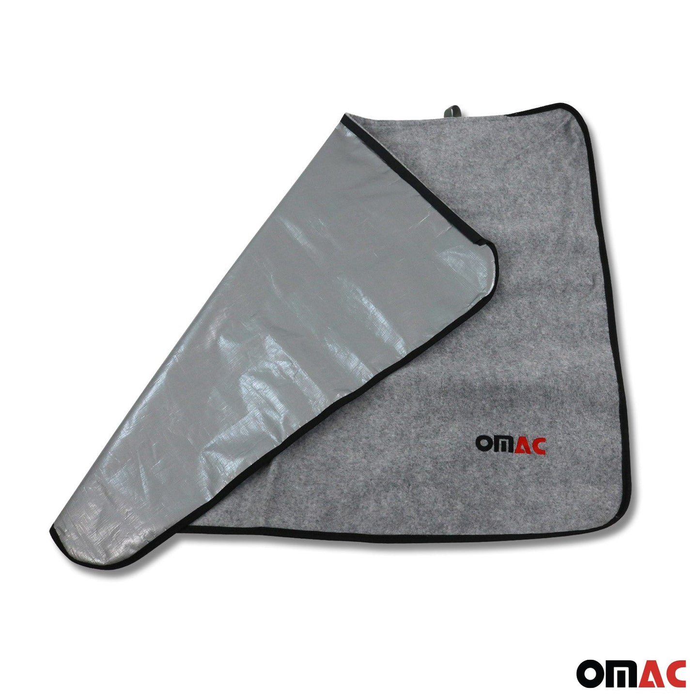 OMAC USA Rear Bumper Protector & Cargo Liner – Universal Fit Truck & Car – Fabric Pet Trunk Mat, Grey (1 Pc)